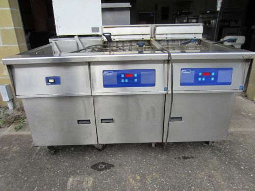 Pitco frialator 3 phase 2 unit fryer with a dump station and 4 baskets electric for sale