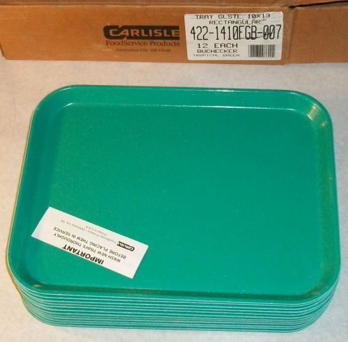 NEW CASE OF 12 CARLISLE GREEN SERVING TRAYS 13x10&#034; DOUGHNUTS/ DELI/ FOOD/ BUFFET