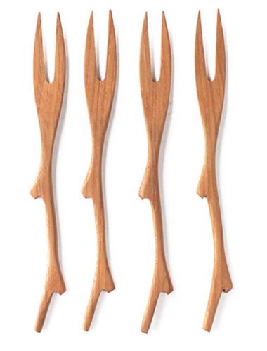 Be Home Teak Twig Fork Set of 4
