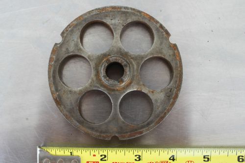 Vintage hook-eye meat grinder plate large holes for sale