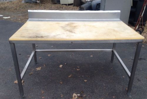 5&#039; x 36&#034; Stainless Steel Work Prep Cutting Board Poly Top Table w Backsplash