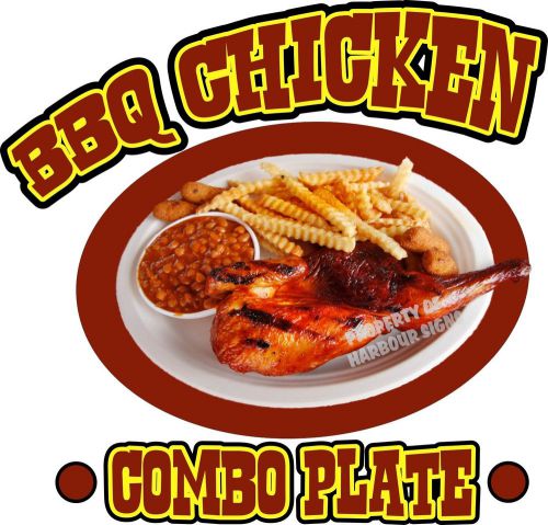 Bbq chicken combo plate decal 24&#034; restaurant concession food truck vinyl menu for sale