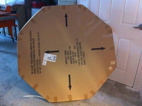 54&#034; ROUND GLASS TABLE TOP NEW IN BOX 1/2&#034; THICK WITH OGEE EDGE