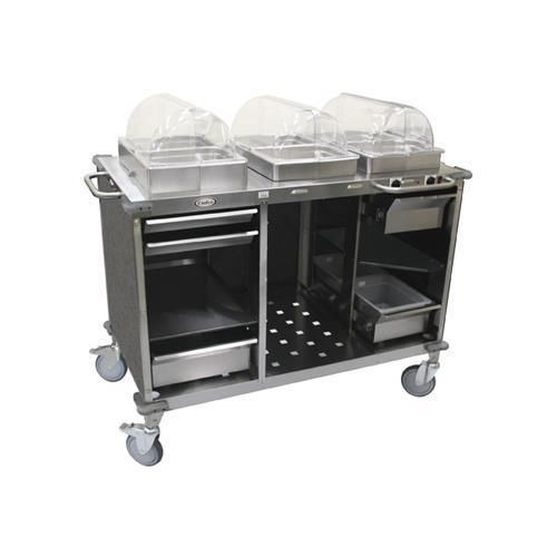 Cadco CBC-HC-L3 Mobile Hot/Cold Buffet Cart with &#034;Mission Smoke&#034;