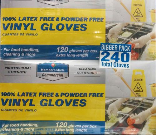 Members mark ~ vinyl gloves~ 2 pack - 120 ct each ~ food service,deli,cleaning for sale