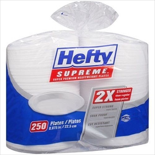 Hefty Supreme Plates 250 Ct - Brand New Item