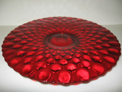 Ruby Red glass cake serving Plate / Platter pedistal tray royal stand elizabeth