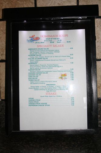 Restaurant outdoor menu holder box/Wall mount, weatherproof