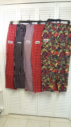 Lot of 5 pairs Chefwear chef pants, 2XL, XXL, men&#039;s, used, 100% cotton