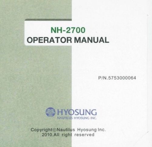 5X Hyosung NH-2700 ATM Operator Manual CD-ROM in original presenter 5753000064