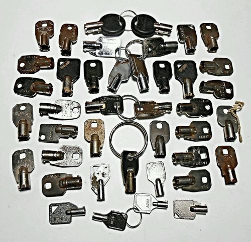 41 lot of keys hollow barrel 4 vending cabinet &amp; locks some plastic handles for sale