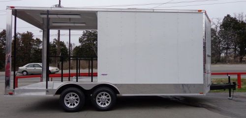 Concession Trailer 8.5&#039;x18&#039; White - BBQ Smoker Catering Food