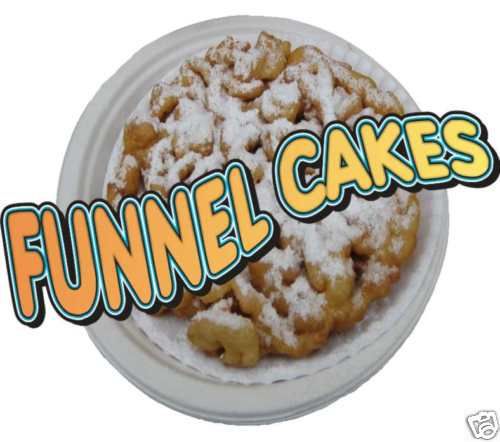 Funnel Cake Cakes Powdered Sugar Concession Decal 14&#034;