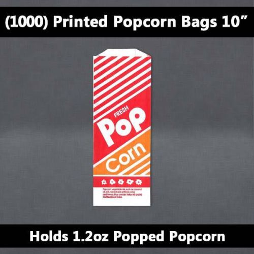 (1000) No.4 Printed Popcorn Bags 10&#034; | Gold Medal Printed Pop Corn Bags 1.2 oz