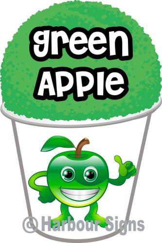 Green Apple Shaved Shave Ice Sno Cone Italian Decal 7&#034; Concession Food Truck
