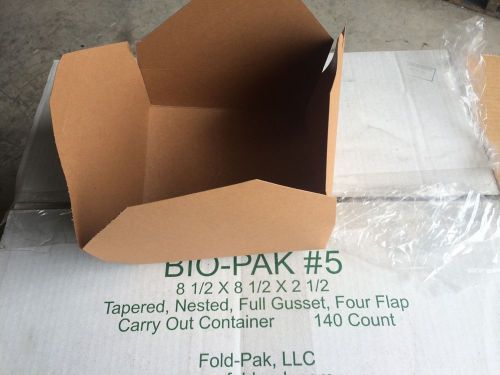 To - Go Lunch Containers 100% Recycled Paperboard Biopak #5 140 count Per case