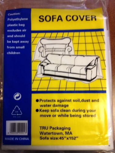 25 PLASTIC SOFA COUCH COVERS FOR MOVING AND STORAGE 45&#034;X152&#034;