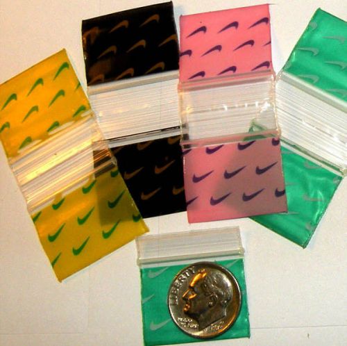 Swoosh 1000 baggies 1034 mixed colors mini ziplock bags 1 x 0.7 5&#034; for sale