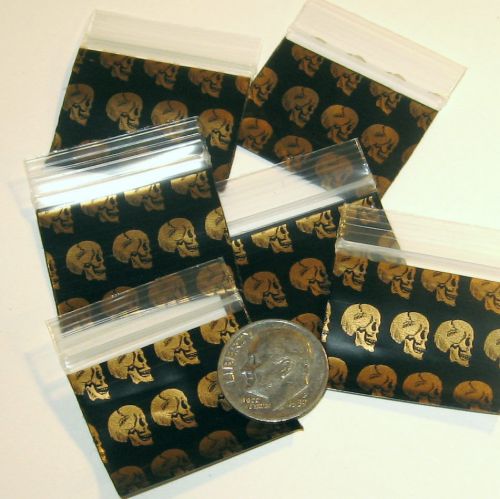 100 skulls baggies 12510  mini ziplock bags 1.25 x1 in. apple® reclosable for sale