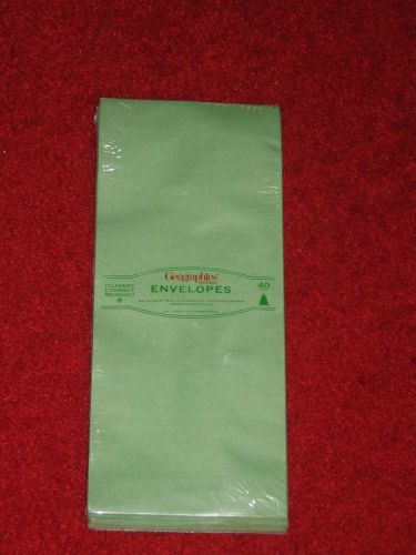 GEOGRAPHICS ENVELOPES-40 Count-Factory Seal-New-Green-Verde