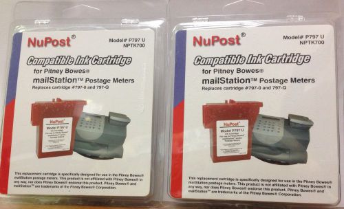 Two P797 Mailstation Ink by NuPost for Pitney Bowes Postage Meter 797-0 &amp; 797-Q