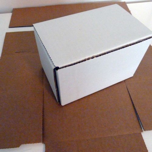 50 -  6x4x4 white corrugated shipping mailer packing box for sale