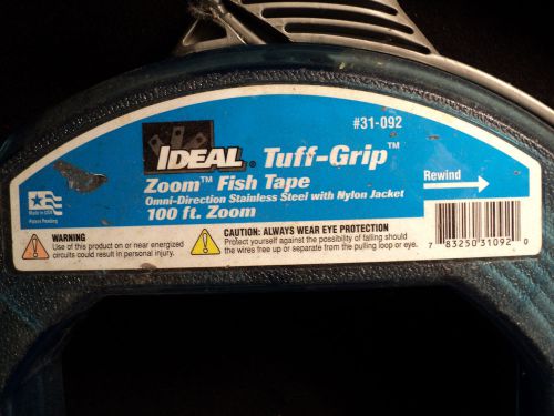IDEAL TUFF GRIP FISH TAPE ELECTRICAL WIRE PULLER 100FT W/ EYELT ZOOM 31-092