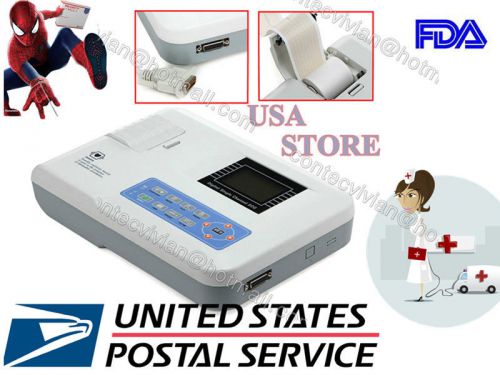 US SHIPPING CONTEC Portable ECG machine 1-channel 12-lead EKG Electrocardiograph