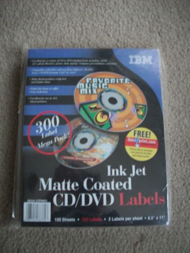 300 CD DVD Matte Coated IBM Ink Jet Labels for Music, Photos and more