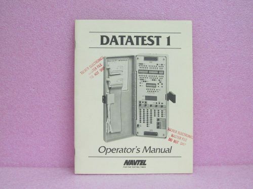 Navtel Manual Datatest 1 Data Communications Test Device Operator&#039;s Manual