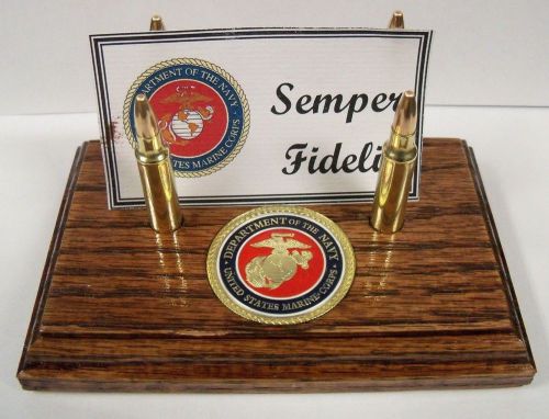 Marine Corps Challenge Coin 5.56 rounds business card holder