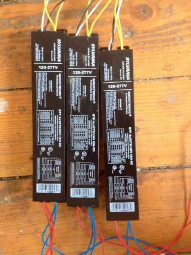 3 used sylvania quicktronic 3/4 light electronic ballasts qtp4x32t8/unv isn-sc for sale