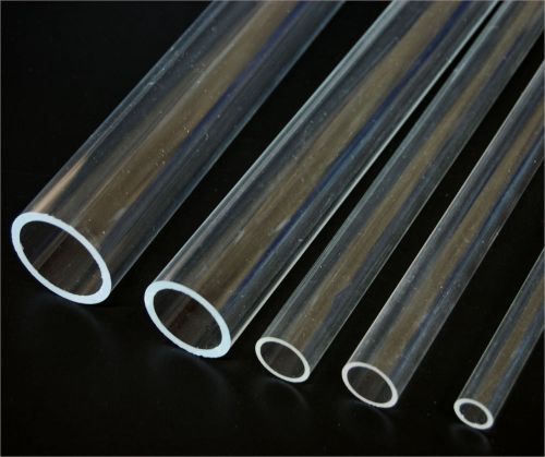 10 Clear Acrylic Plastic Tubes 1&#034; OD x 7/8 ID x 10&#034; - 10 pc