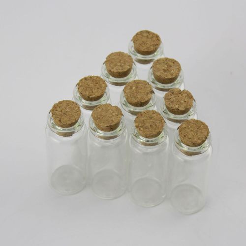 10pcs 12ml Empty Clear Cork Glass wishing collection Lab Multi-Purpose Bottles