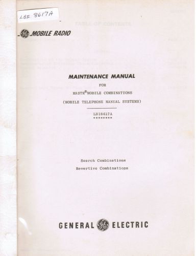 GE Manual #LBI- 8617 Mastr Mobile Combinations Types EC-75 A &amp;  B