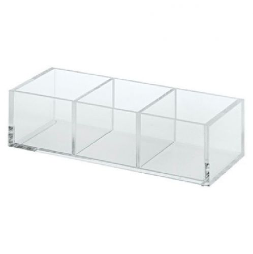 MUJI: Acrylic Desk Pot 3 Partitions Half (17.5 cm (W) x 6.5 cm (D) x 4.8 cm (H))