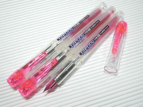 3pcs Platinum Preppy 0.3mm  Stainless Fountain Pen with cap Pink(Japan)