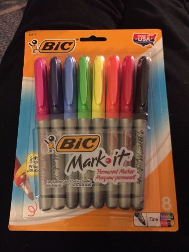 Bic mark-it permanent marker set, 8p fine, assorted colors gpmap81 for sale