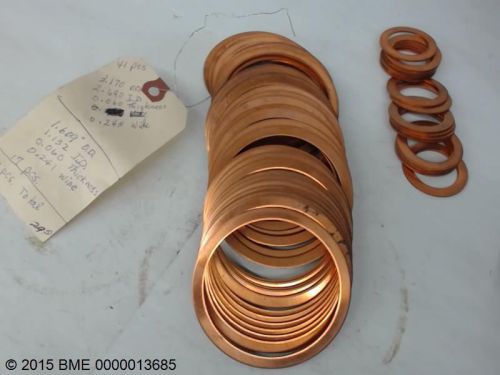 58 PCS - COPPER RINGS - 2 SIZES - ( 41 RINGS - 3.170&#034; OD &amp; 17 RINGS - 1.609&#034;OD)