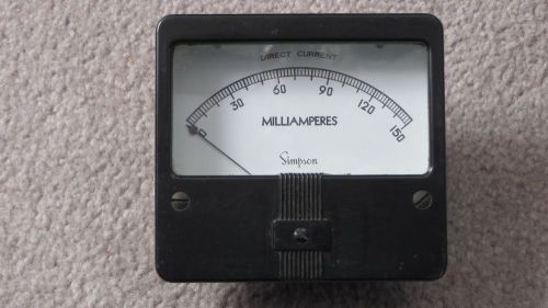 Simpson DC Milliamperes meter 0-150 Vintage
