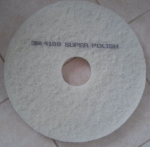 NEW 16&#034; 406mm Floor Cleaner White Super Polish / Buffer Pad 4100 by 3M