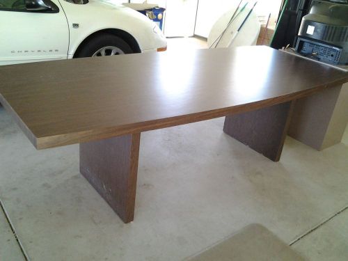 8&#039; Brown wood conference table