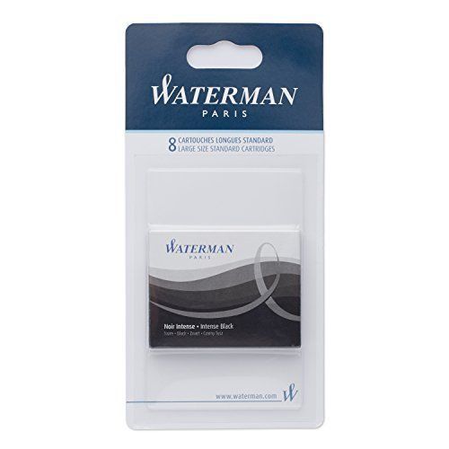 Waterman Ink Refill Cartridges For Fountain Pens Black 8-Pack RR498763 Home