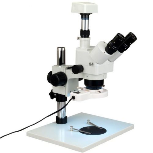 Trinocular 5x-80x stereo zoom microscope +8w fluorescent light+1.3mp usb camera for sale