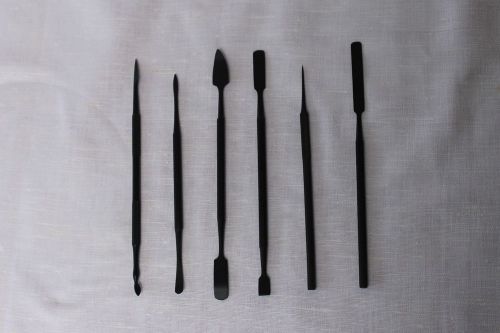 Dental lab  non-stick coated stainless steel 6pcs. kit wax carving tools for sale