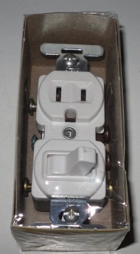 Eagle 293W, 3-Way Quiet Switch &amp; Grounding Receptacle, 15A-120V AC, White