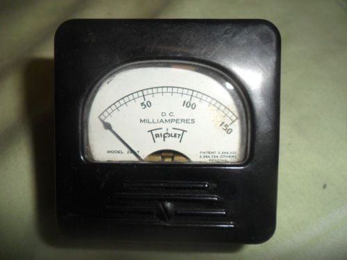 vintage Triplett DC Milliamperes gauge Model 227-T (patent date 1944)