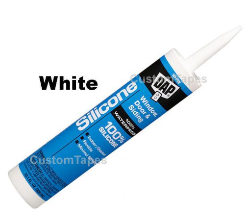 DAP 8646 100% Silicone Rubber Sealant, White, 10.1 oz.