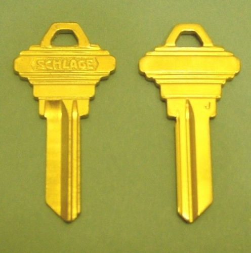 Locksmith 10 NOS Schlage Lock *J* keys - original 5-pin nickel silver blanks