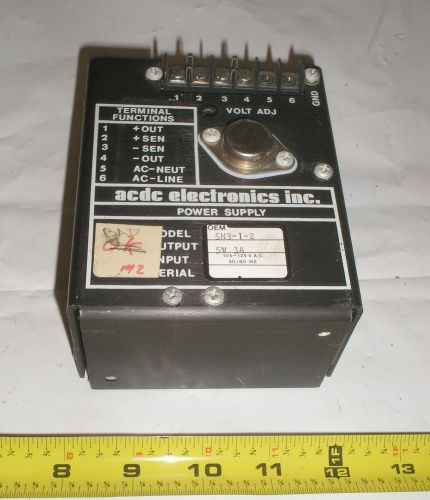 acdc Electronics Power Supply 5v 3A Output Model: 5N3-1-2